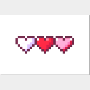 Valentines Hearts Pixel Art Posters and Art